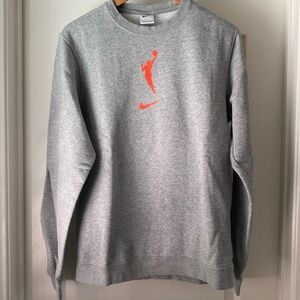 Nike Gray Crewneck Sweater with Orange Logo